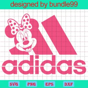 Minnie Mouse Adidas Logo Clipart, Svg File Formats Invert