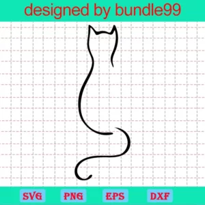 Outline Cat Clipart, Svg Files For Crafting And Diy Projects