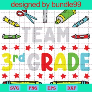 Team 3Rd Grade School Pictures Clipart, Premium Svg Files Invert
