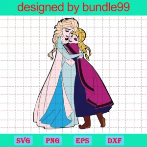 Anna And Elsa Clipart, Svg Png Dxf Eps Designs Download