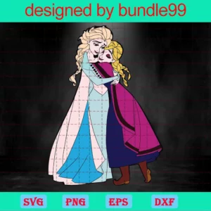 Anna And Elsa Clipart, Svg Png Dxf Eps Designs Download Invert