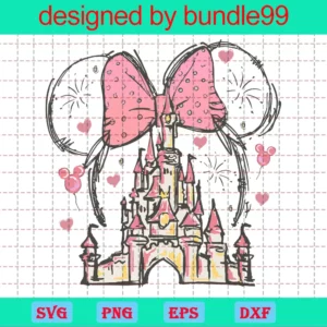 Disney Castle With Minnie Head, Svg File Formats