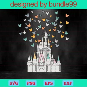 Happiest Place On Earth Magical Disney Castle Svg Invert
