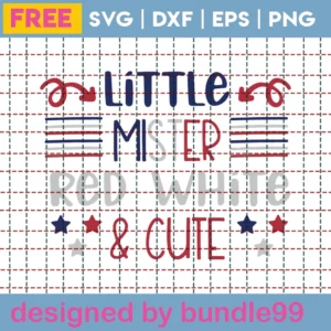 Little Mister Red White And Cute 4Th Of July Svg Files Free