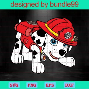 Paw Patrol Marshall Clipart, Svg Png Dxf Eps Invert