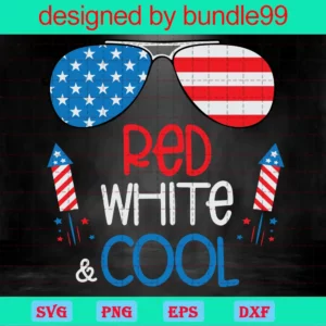 Red White And Cool 4Th Of July Sunglasses Png, Design Files Invert