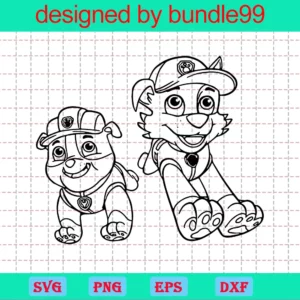Rocky And Rubble Paw Patrol Svg