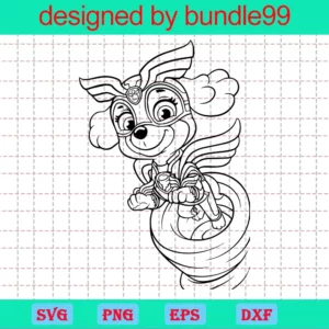 Skye Paw Patrol Clipart Black And White, Svg File Formats
